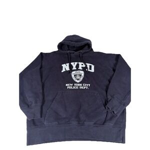 NYPD Hoodie New York City Police Dept Navy Pullover Hooded Sweatshirt